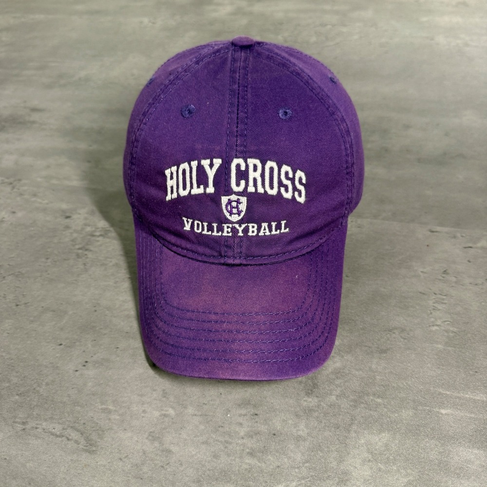 Holy Cross Volleyball Hat Unisex Adult Purple Fade Embroidered Adjustable Cap